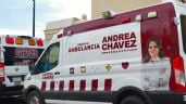 Foto ilustrativa de la nota titulada: La senadora Andrea Chávez también se promociona en ambulancias de alta gama