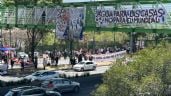 Foto ilustrativa de la nota titulada: Bloquean Periférico Sur con "mega reta" de futbol contra “Mundial del despojo”