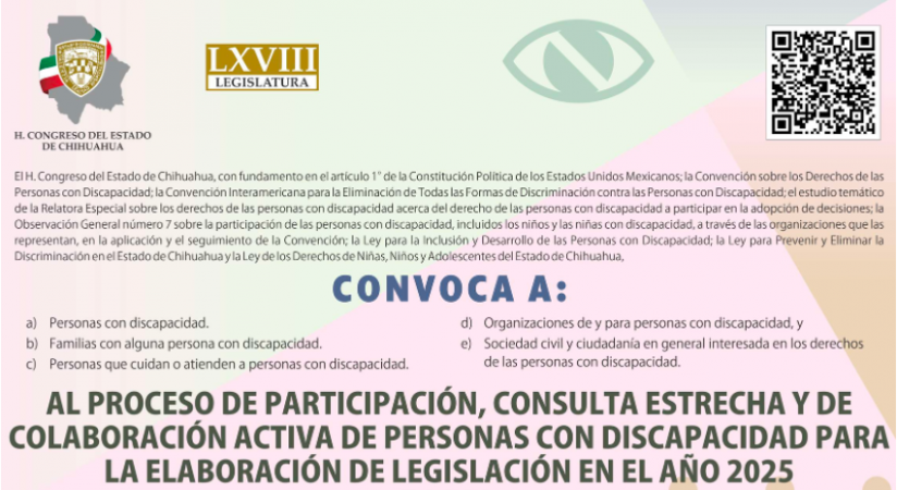 Este lunes arranca la consulta a personas con discapacidad para legislación 2025