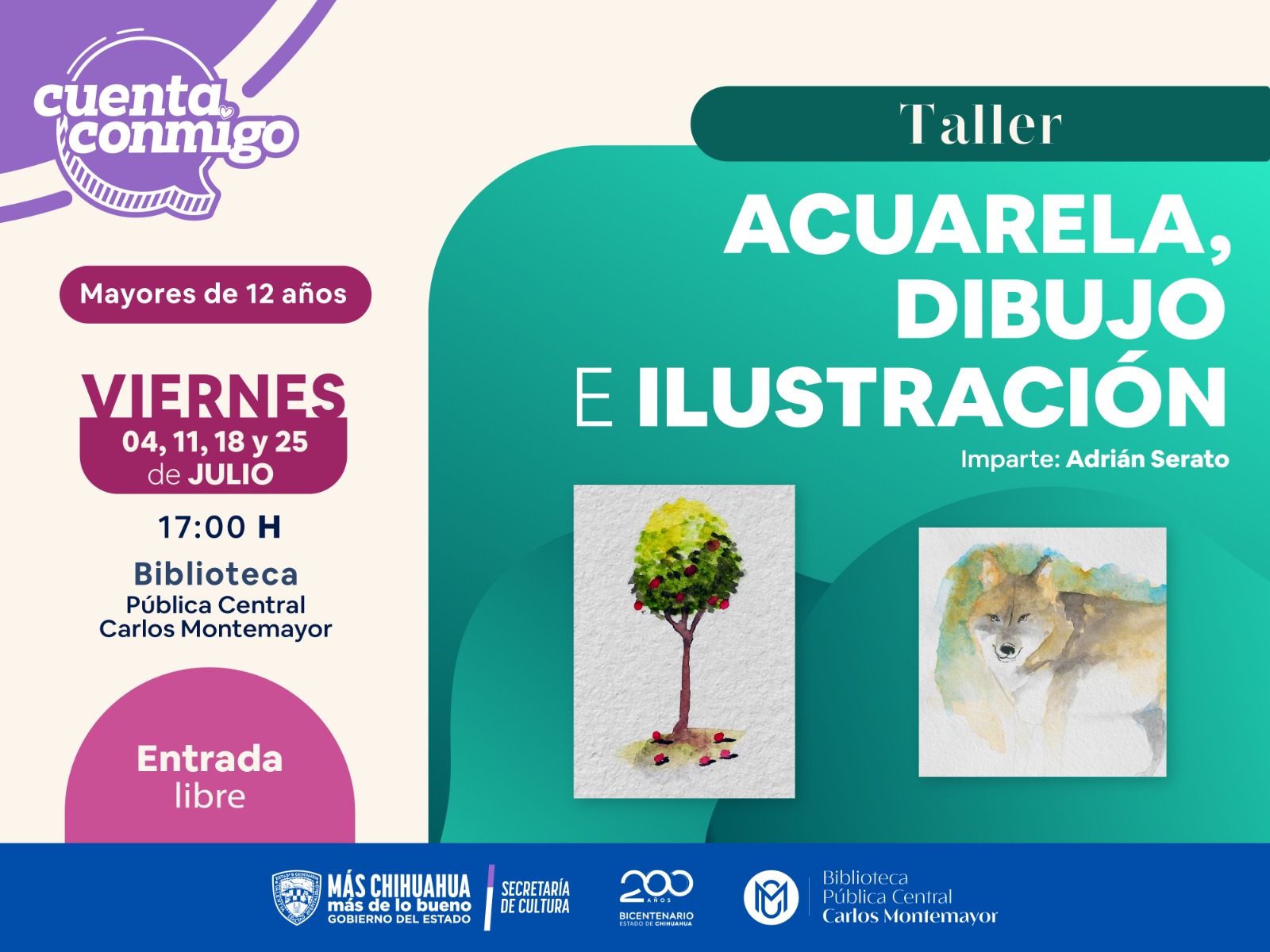 Invita Biblioteca Pública “Carlos Montemayor” a participar en sus talleres del mes de julio