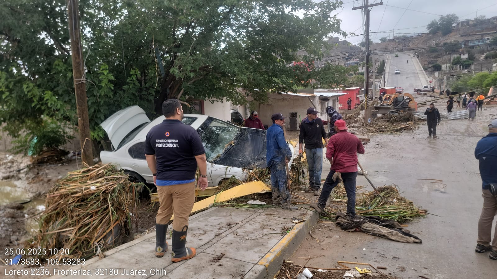 Evalúa Protección Civil Estatal afectaciones ocasionadas por la lluvia en Ciudad Juárez