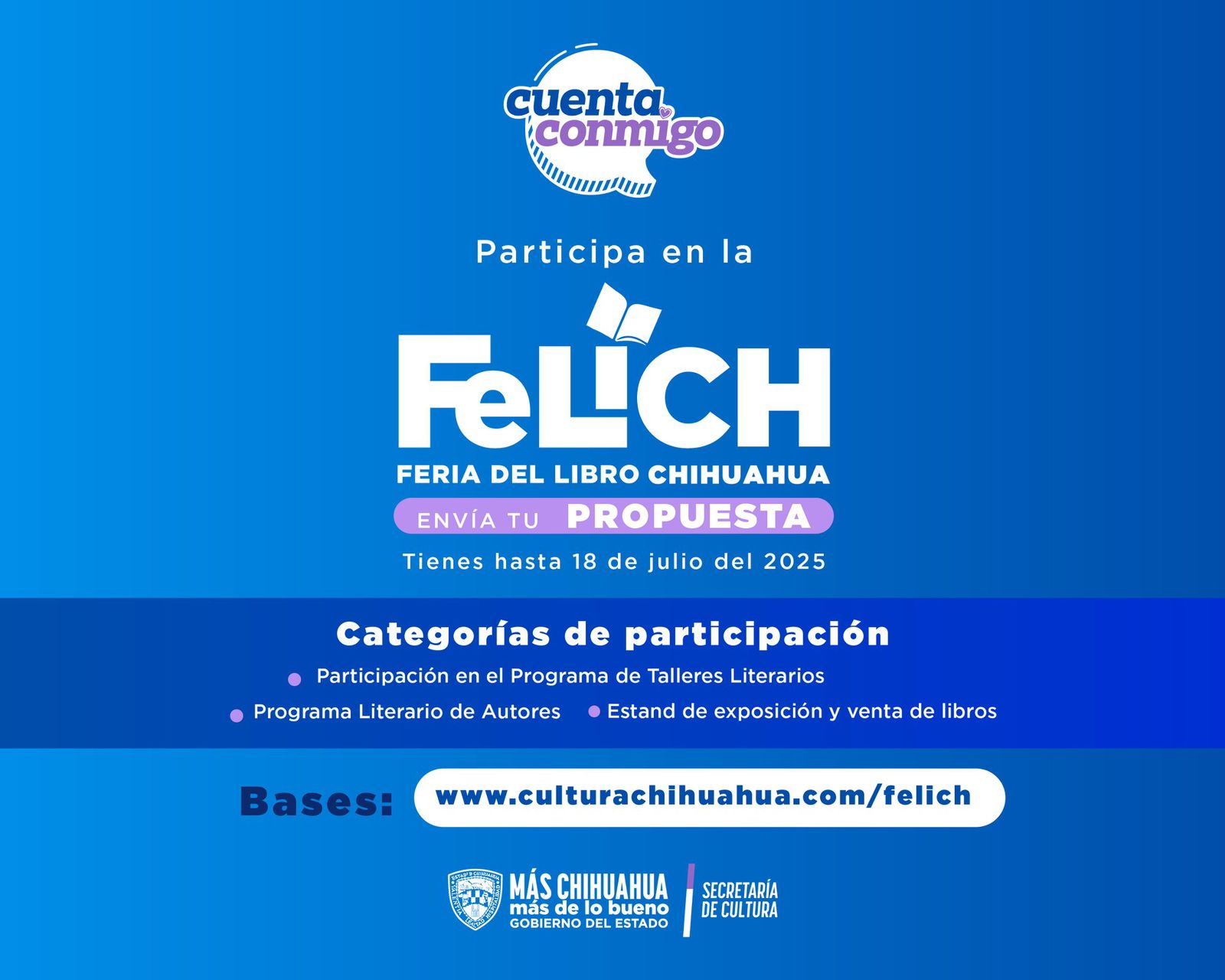 Invita Secretaría de Cultura a autores y editoriales a participar en la Feria del Libro Chihuahua 2025