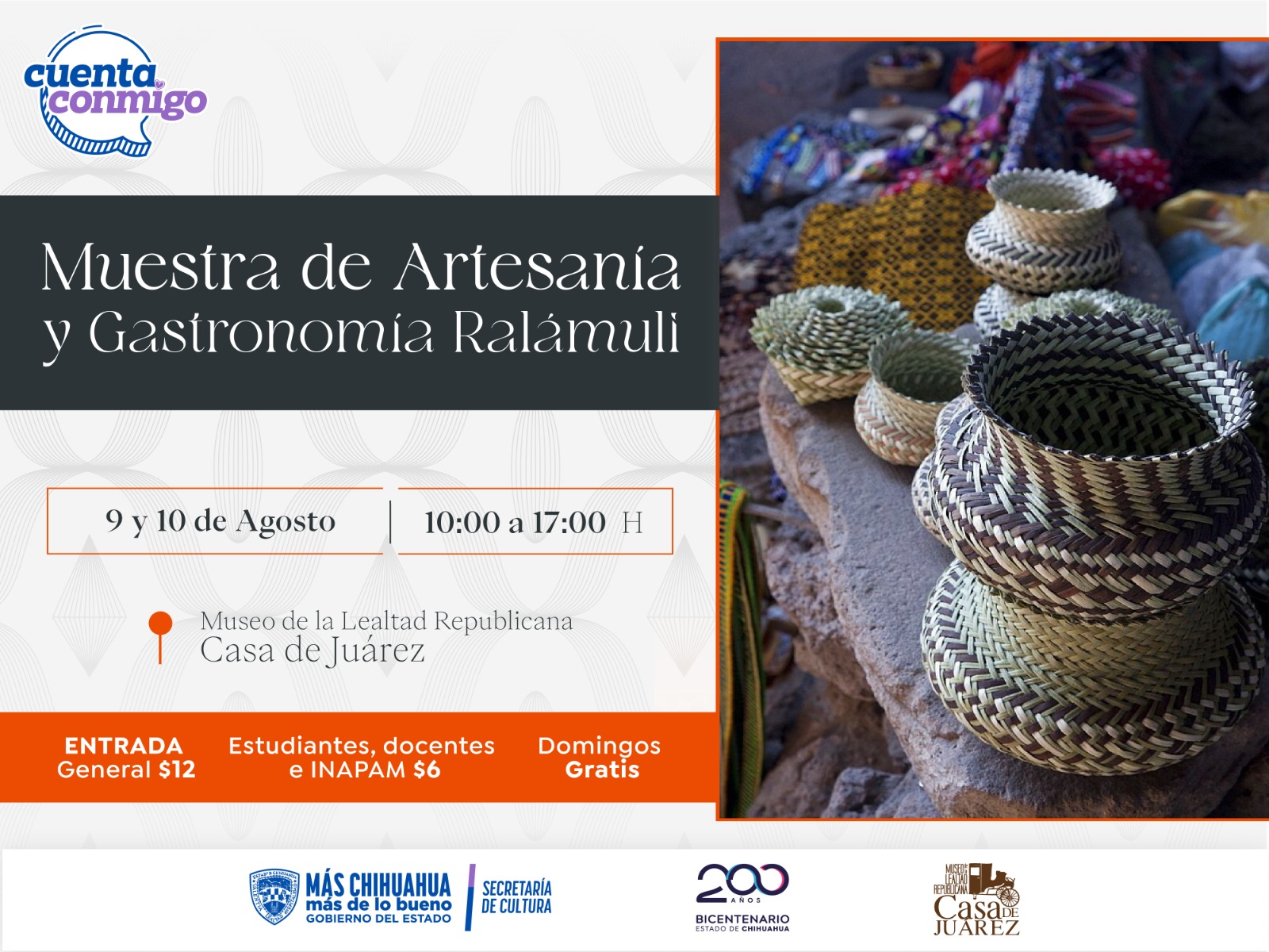 Invita Casa Juárez a disfrutar de su muestra de artesanías y gastronomía ralámuli