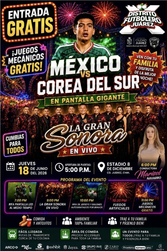Invita Municipio a disfrutar del partido México vs Corea del Sur