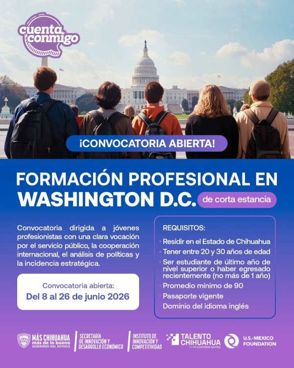Abre Estado convocatoria para formación en Washington
