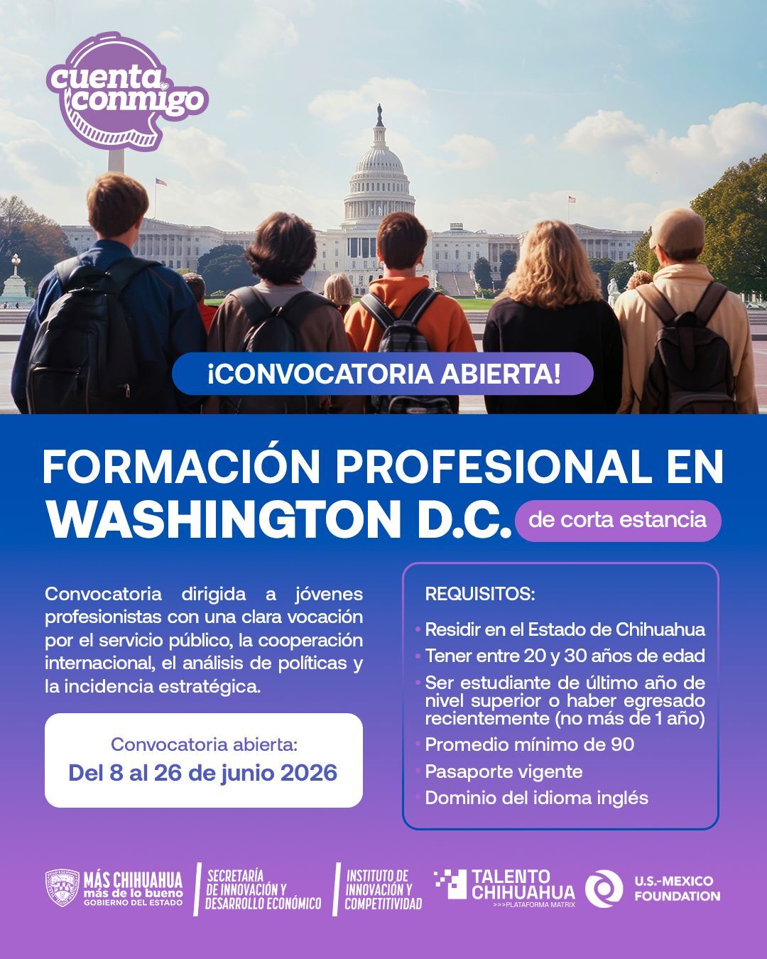 Abre Estado convocatoria para formación en Washington