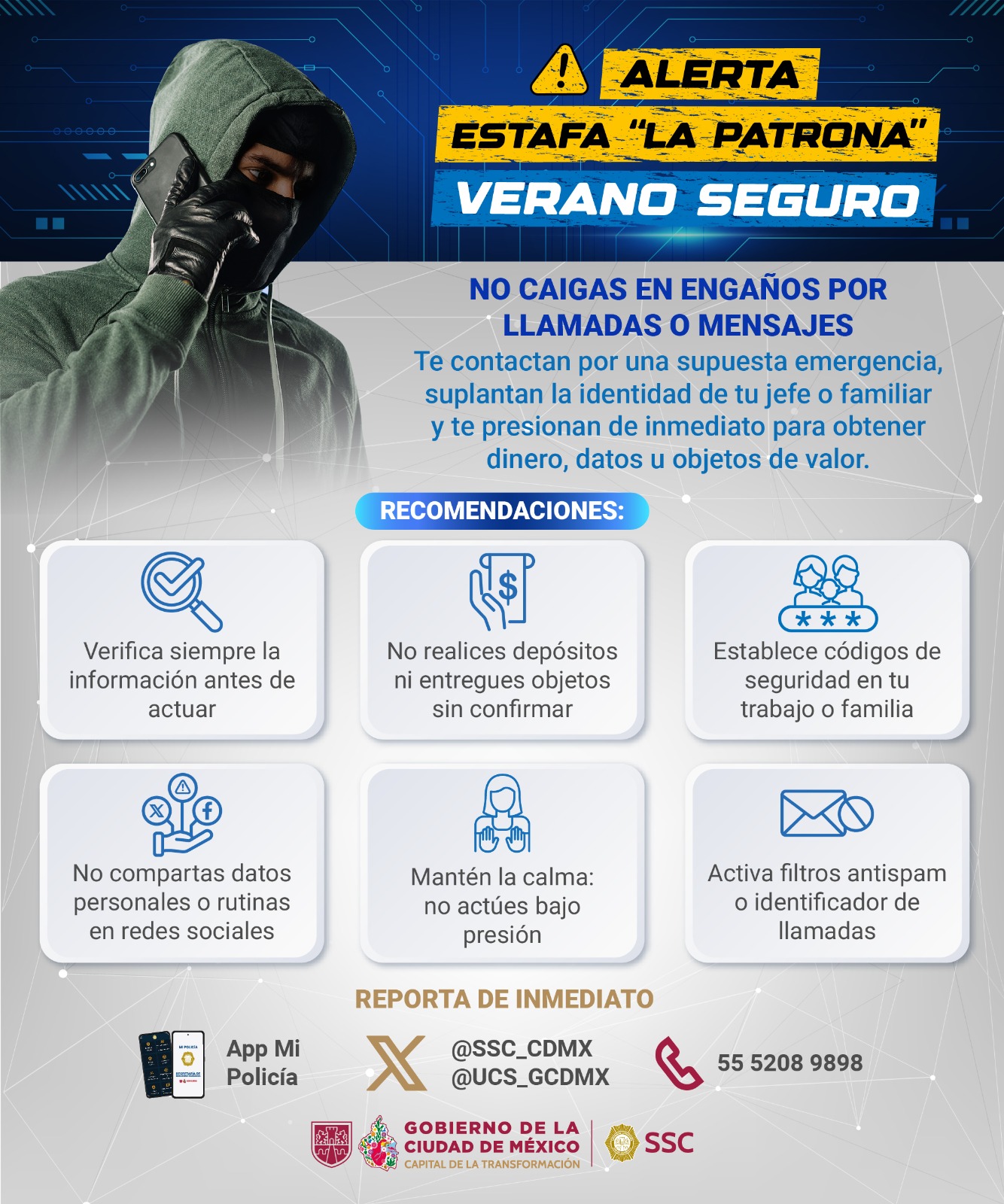 Vacaciones 2026: Recomendaciones contra robos a casa habitación y estafas telefónicas - recomendaciones-contra-robo-a-casa-habitacion-y-extorsion