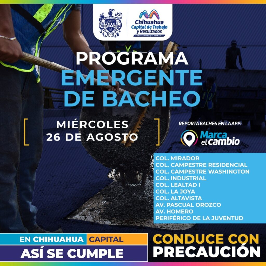 Tendrán bacheo 10 zonas de la ciudad