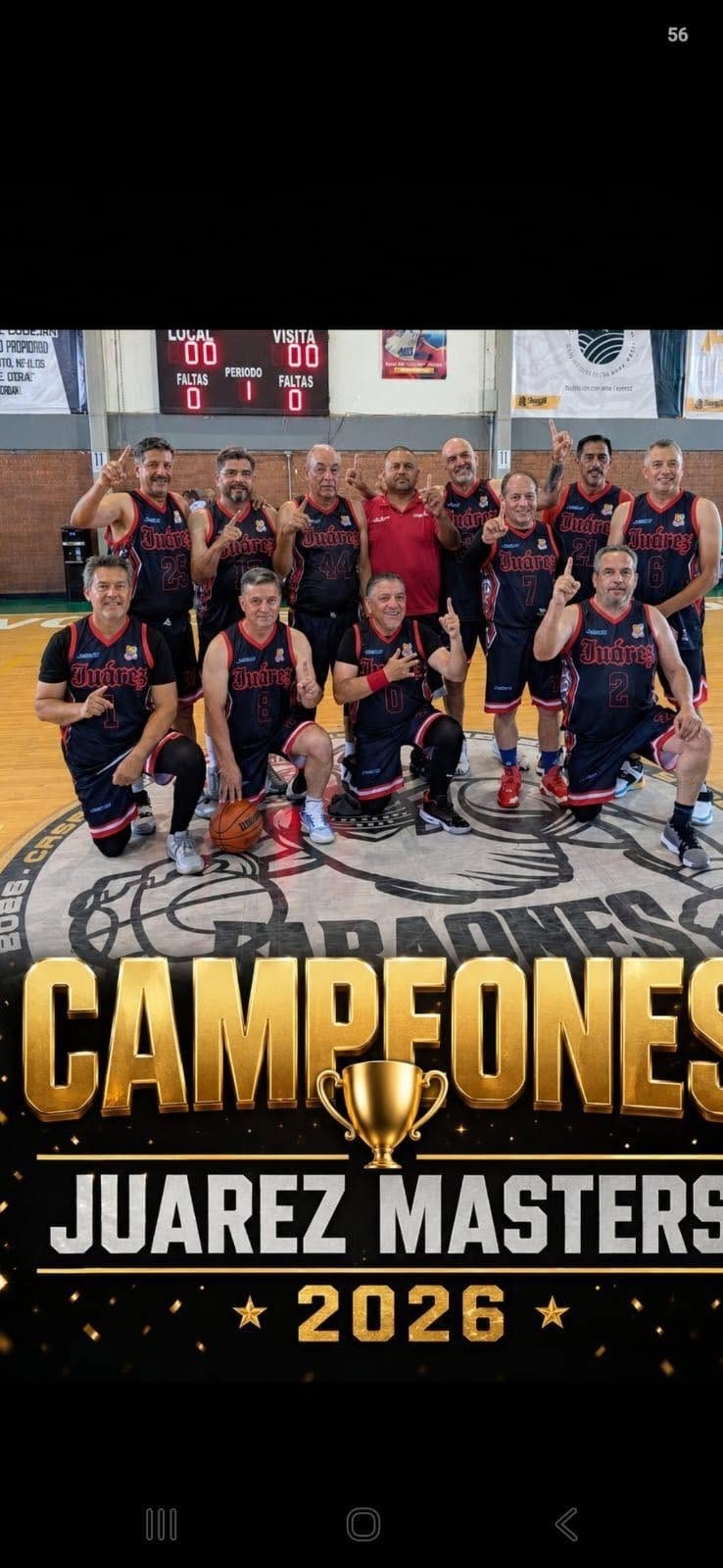 ¡Dominio absoluto! Juárez Masters se corona campeón invicto en el Maxibasket 59+