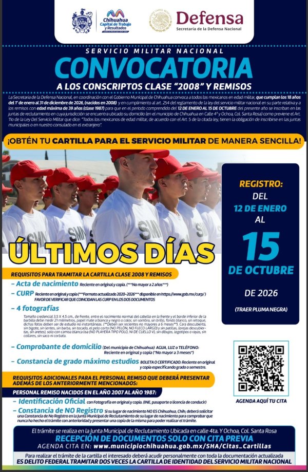 Jóvenes de la Clase 2008 a tramitar Cartilla del SMN