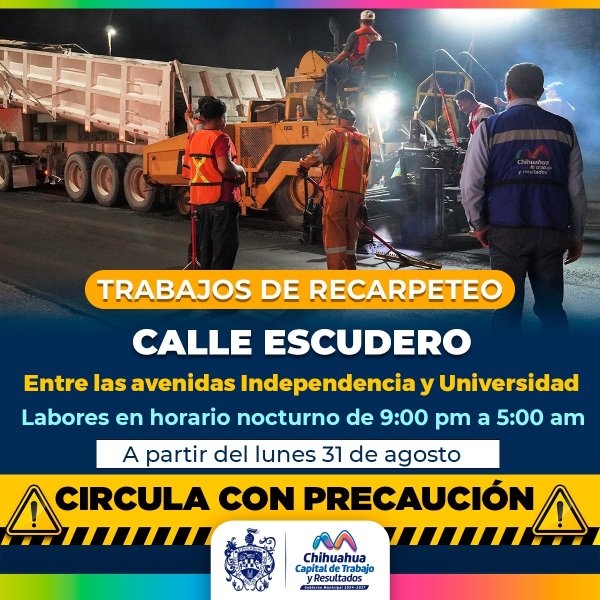Iniciará recarpeteo en la calle Escudero el lunes