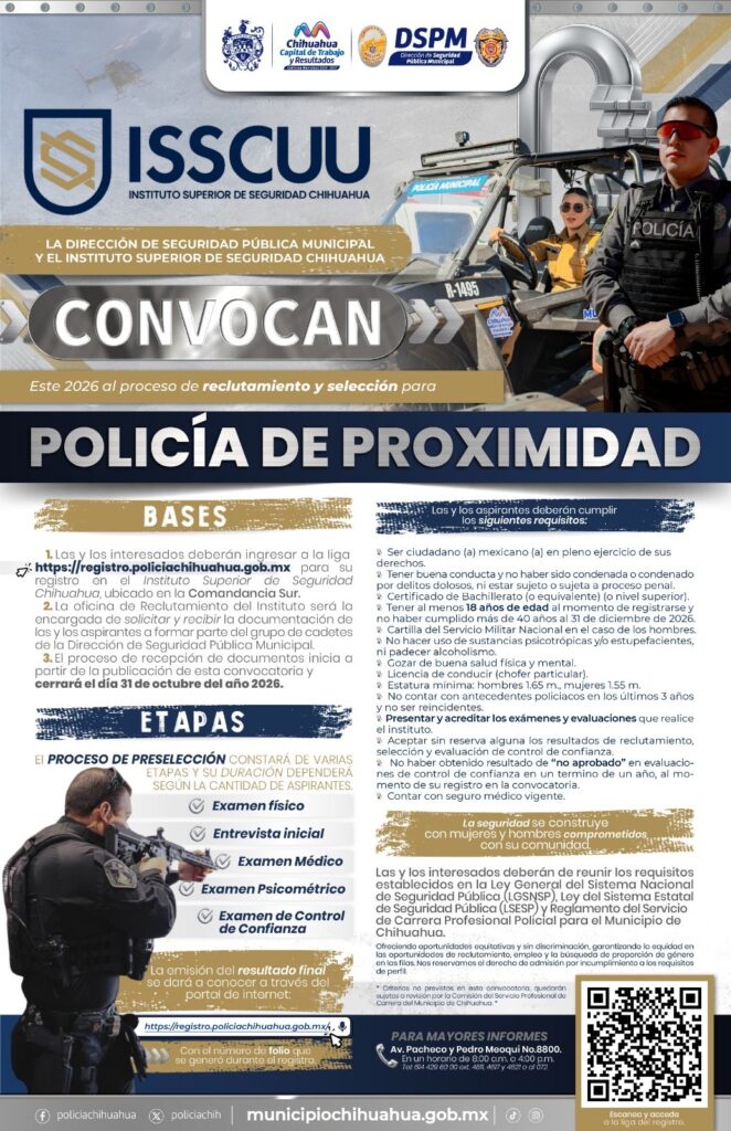 Abren convocatoria para formar a nuevos policías y bomberos