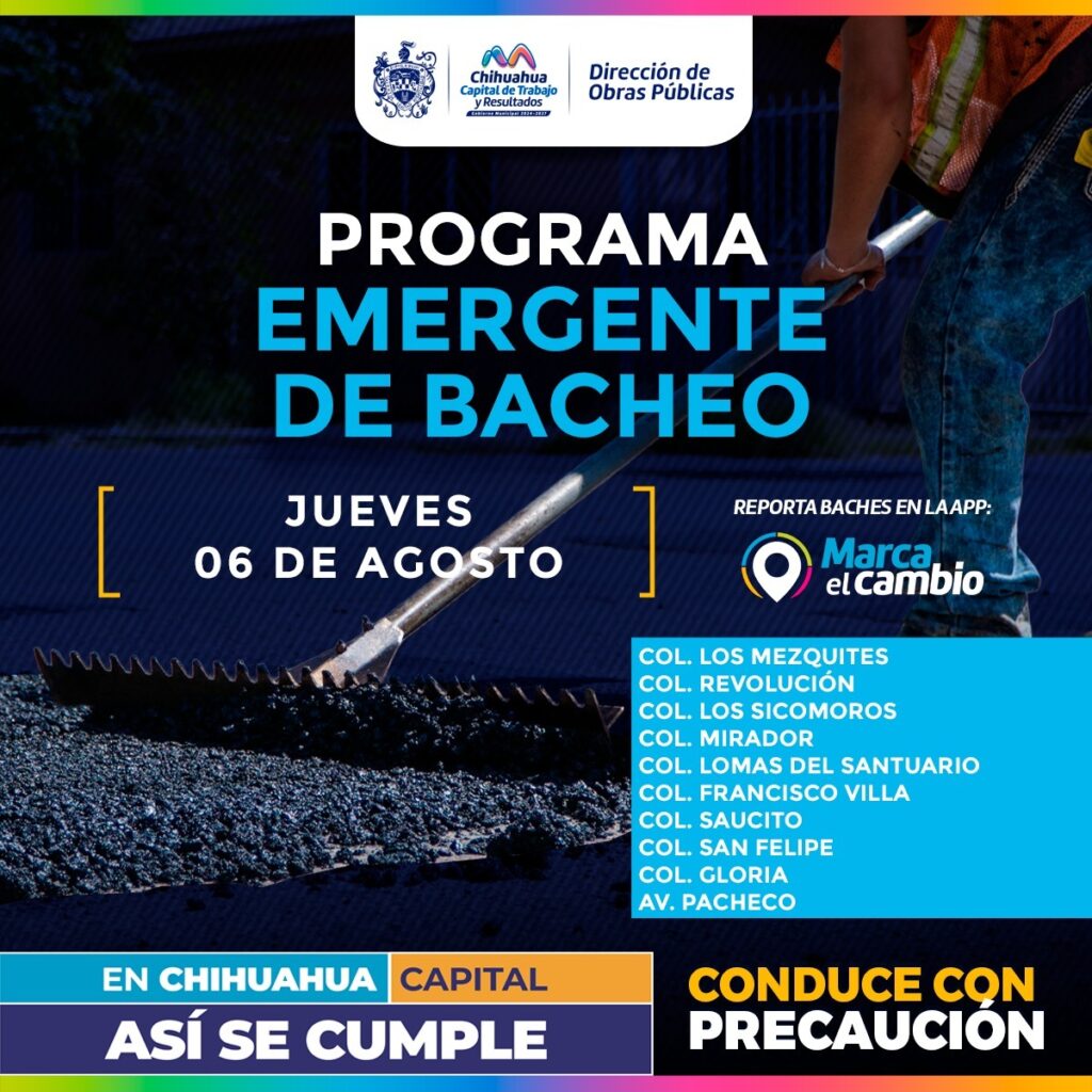 Atenderá Municipio diez zonas con bacheo este jueves