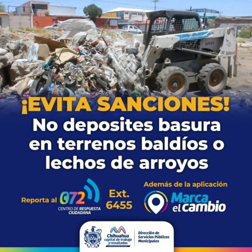 Evita sanciones, no deposites basura en terrenos baldíos