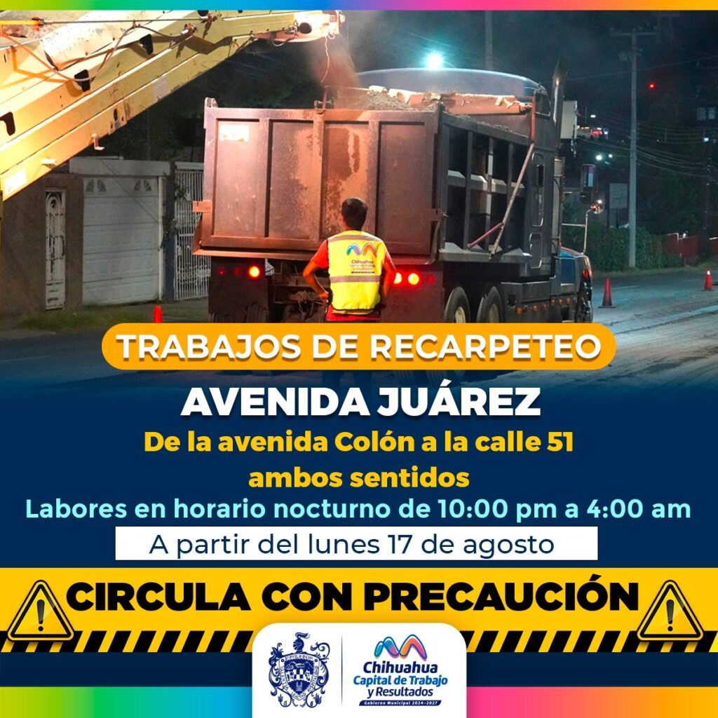 Realizará Municipio recarpeteo en la avenida Juárez