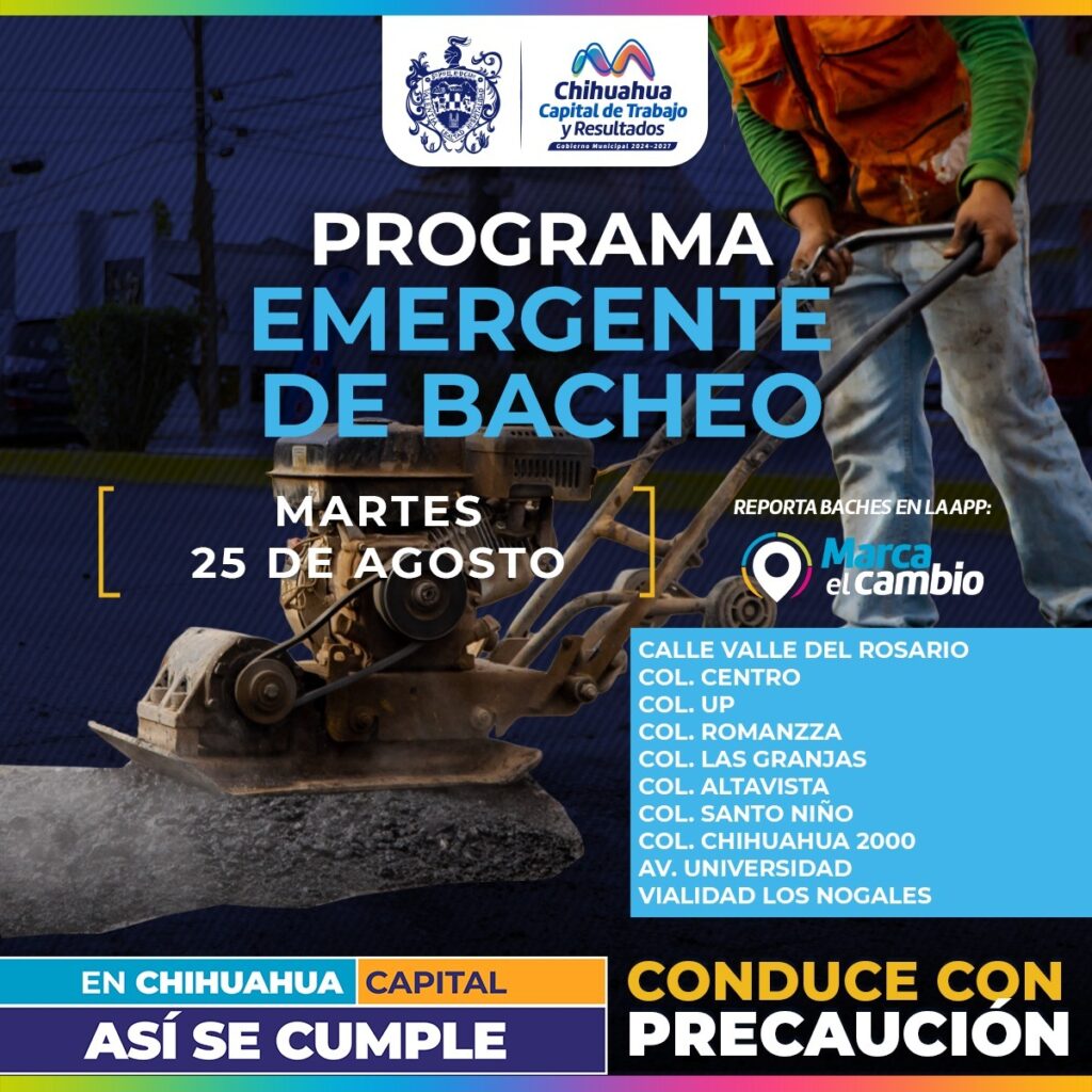 Atenderá Municipio 10 zonas con bacheo este martes