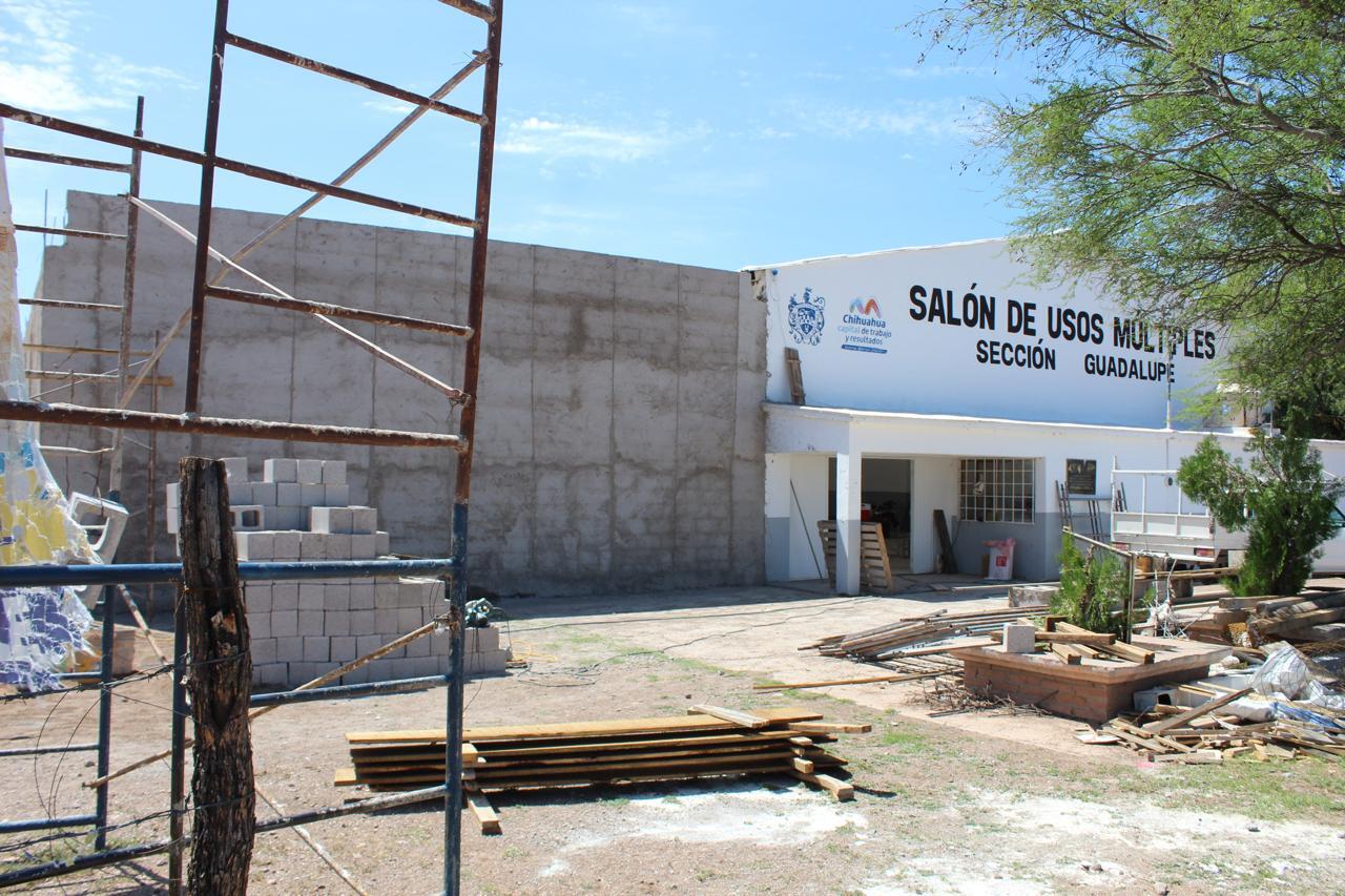 Avance de más del 80% en ampliación salón en Guadalupe