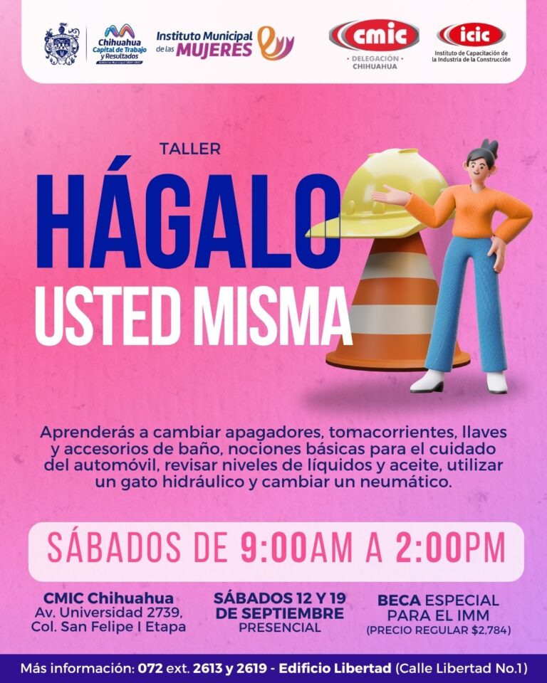 Invita IMM a participar en el taller “Hágalo Usted Misma”