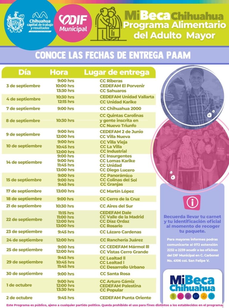 Consulta el calendario de la entrega del PAAM