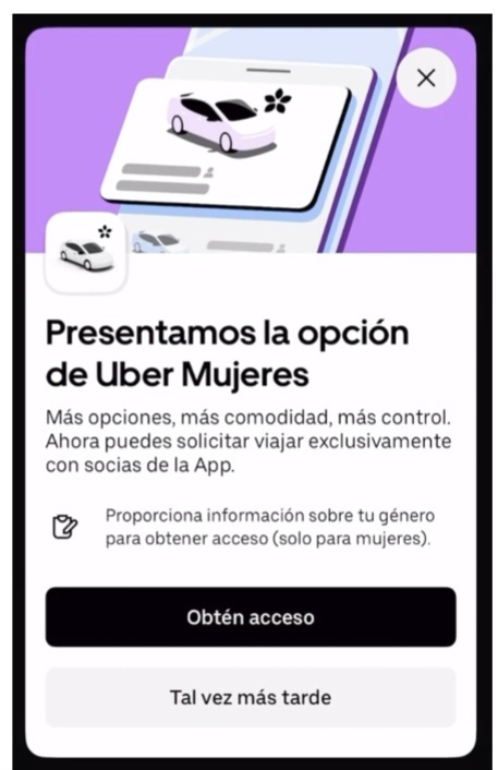 Llegará a Chihuahua y Cd. Juárez Uber Mujeres
