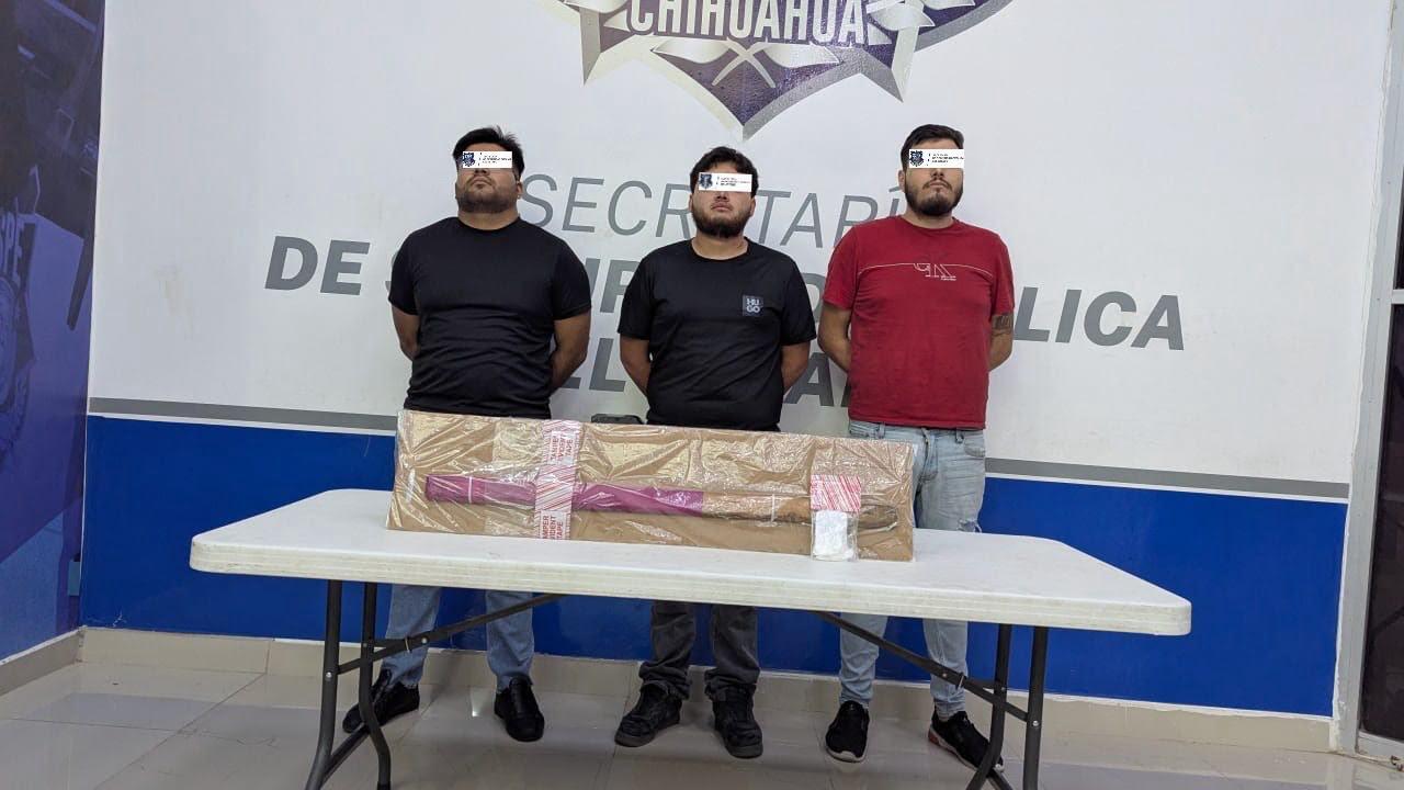 Identifica y arresta SSPE, con apoyo de la Torre Centinela, a 3 sujetos con droga vinculados a un caso de extorsión en Juárez