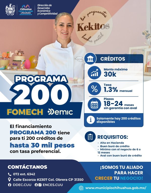 Municipio ofrece créditos con programa “200 Fomech-Demic”