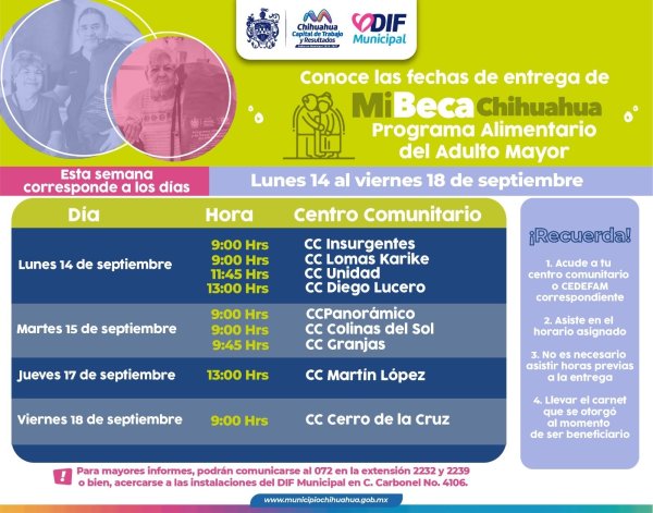 Conoce dónde entregará DIF el PAAM esta semana