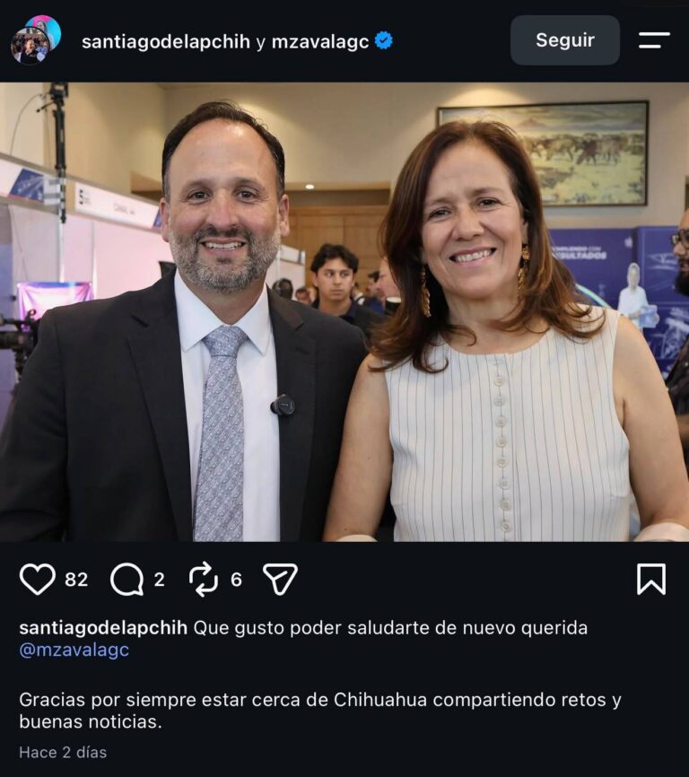 Margarita Zavala comparte fotografía con Santiago De la Peña y destaca cercanía con Chihuahua