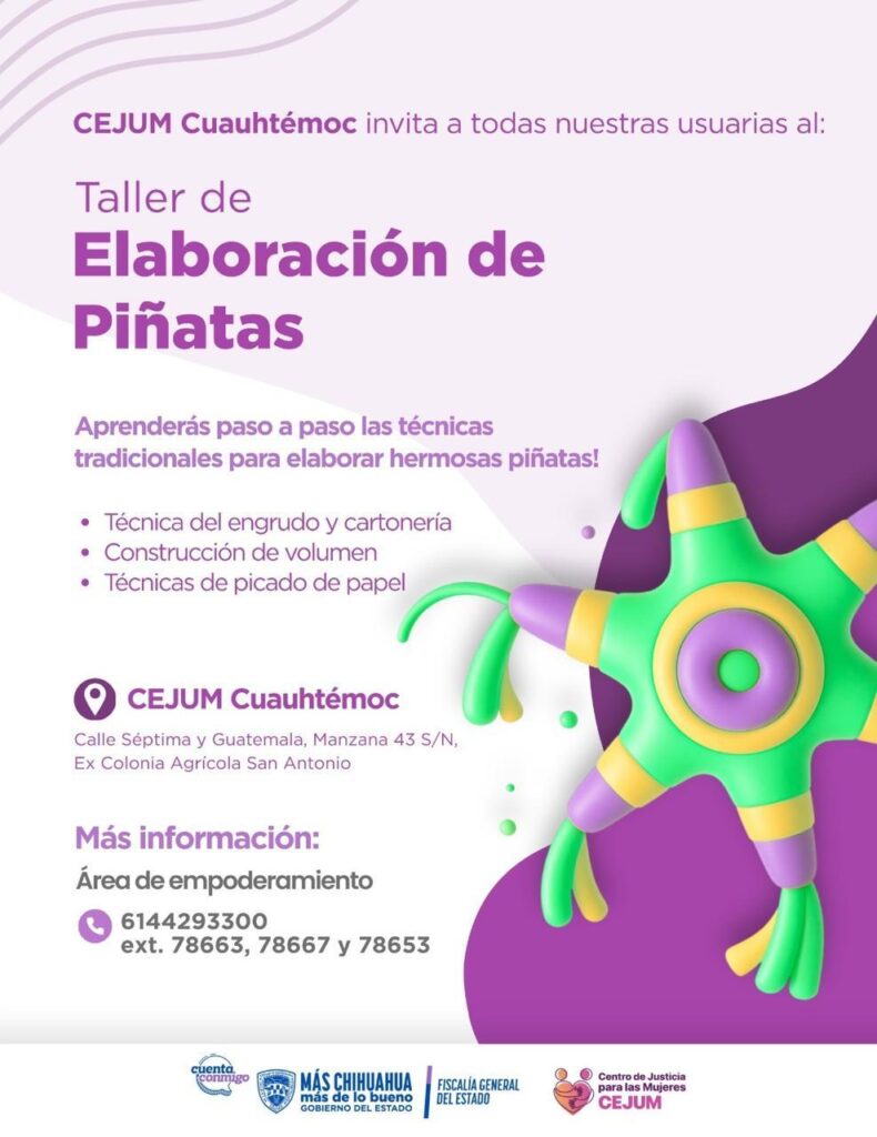 Invita CEJUM Cuauhtémoc a taller para elaboración de piñatas