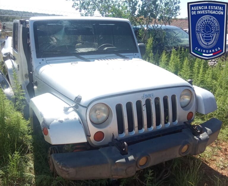 Recupera AEI en Parral Jeep Wrangler robado en Sinaloa