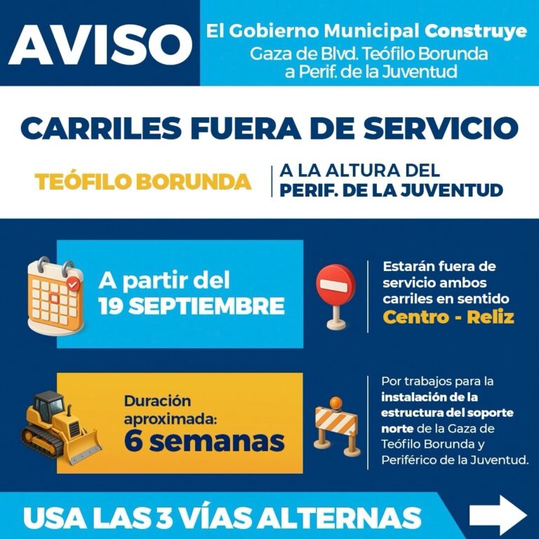 Reitera Municipio vías alternas en la Teófilo Borunda
